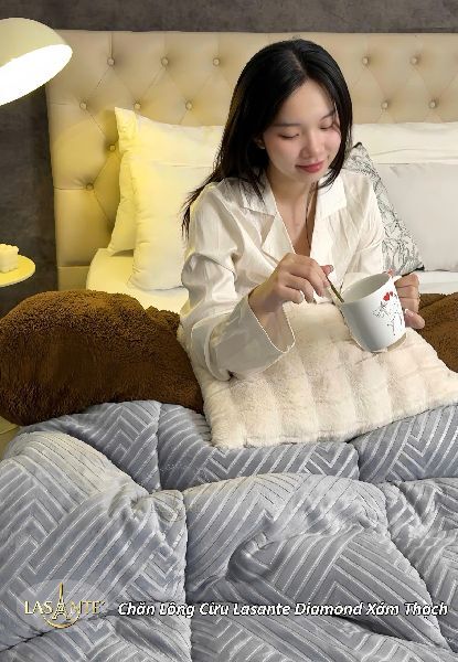 Chăn Lông Cừu Lasante Diamond Xám Thạch z6957616727844 2c10093fd842bc478c1d2a180071c219
